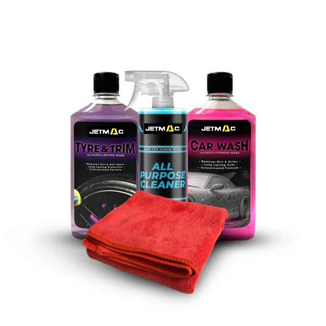 Jetmac Ultimate Car Care Bundle + Red Microfiber Towel