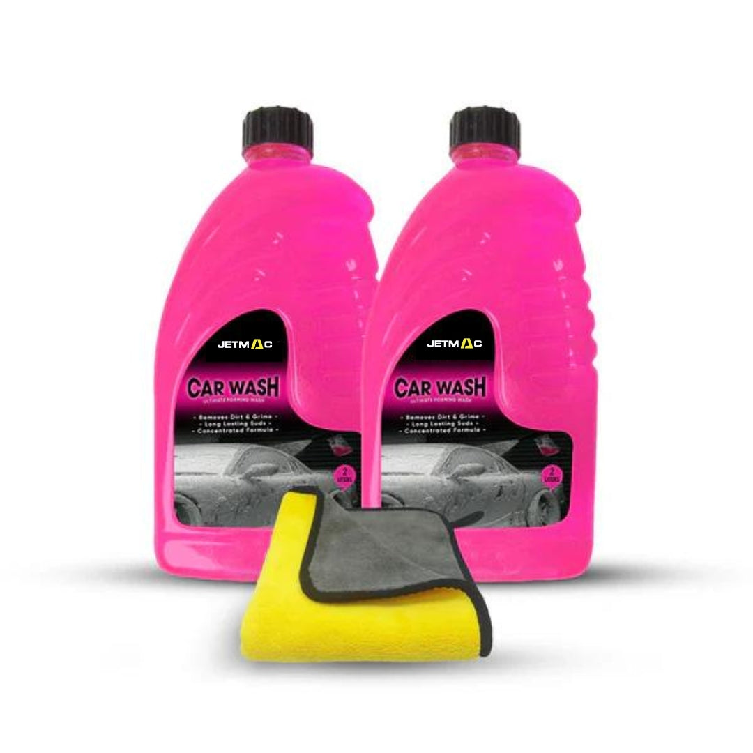 Pack of 2 Jetmac Foaming Shampoo 2 Litres with Microfiber Towel