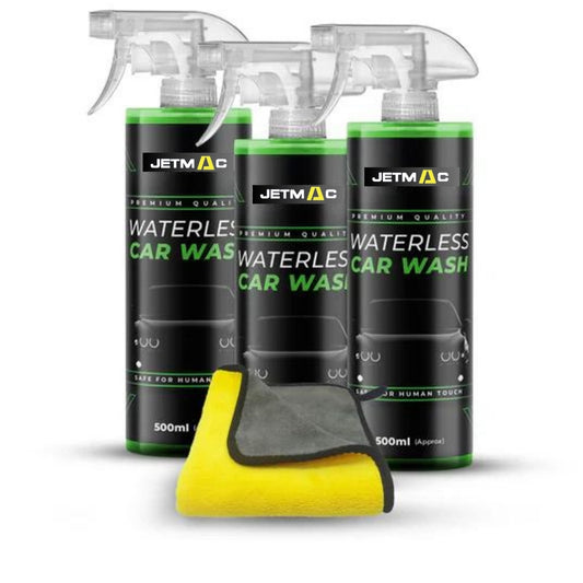 Pack of 3 Jetmac Waterless Car Wash - 500ml with Microfiber Towel